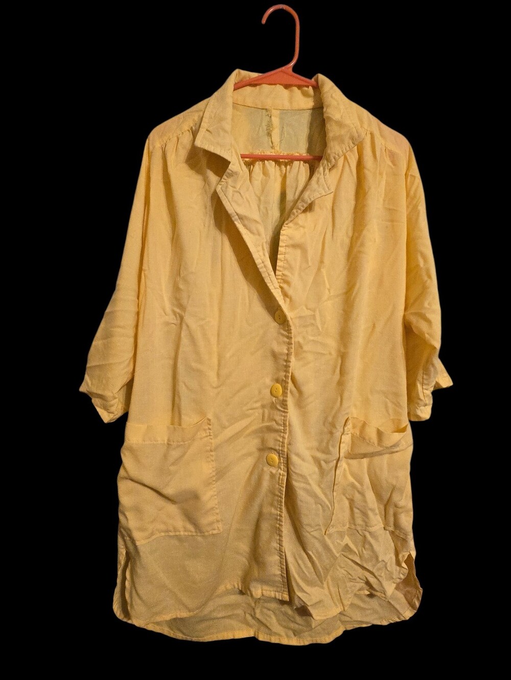 🔥CLEAROUT ADD 3 FIRE LISTINGS FOR 50% OFF🔥Vintage | Yellow Smock Top/Coat